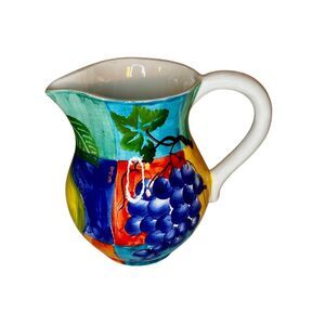 ANCORA HAND PAINTED MADE IN ITALY PITCHER FRUIT DESIGN